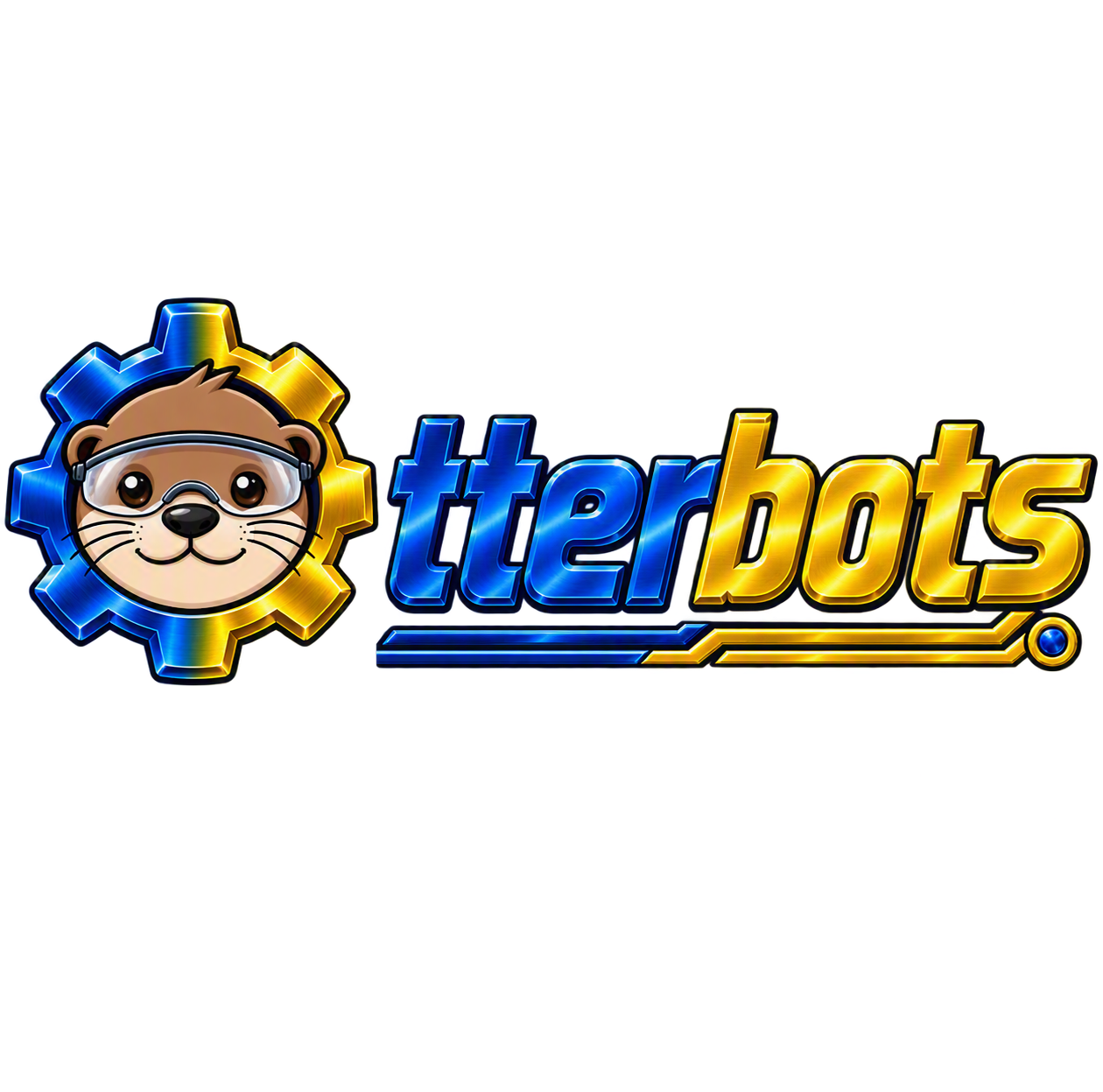 OtterBots logo: an otter wearing safety goggles inside a blue and gold gear